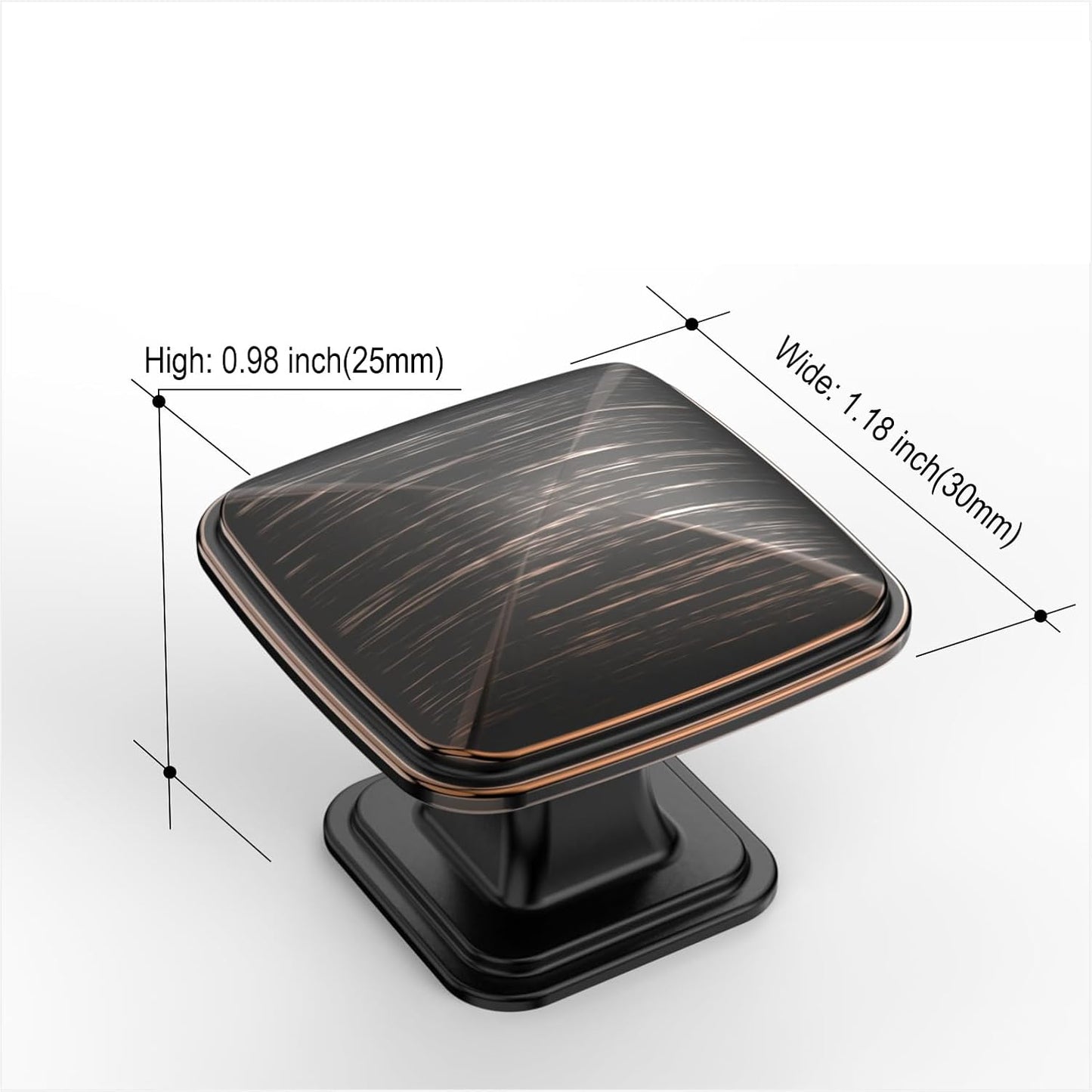 25 Pack 1-1/4 Inch Cabinet Knobs, Oil Rubbed Bronze for Dresser Drawers, Bathroom Cabinets K0003ORB
